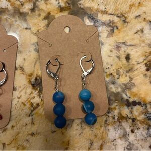 Blue oceanic dangly earrings